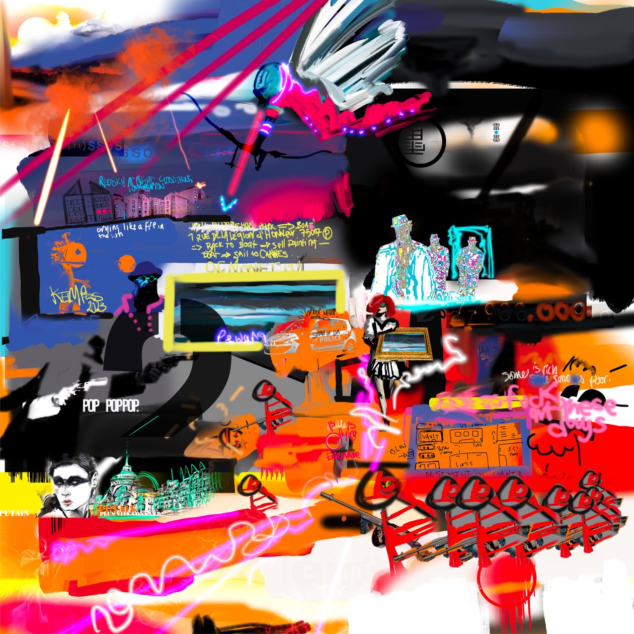 Paris Mob, 2023 (digital kunst) af Paul Kempton