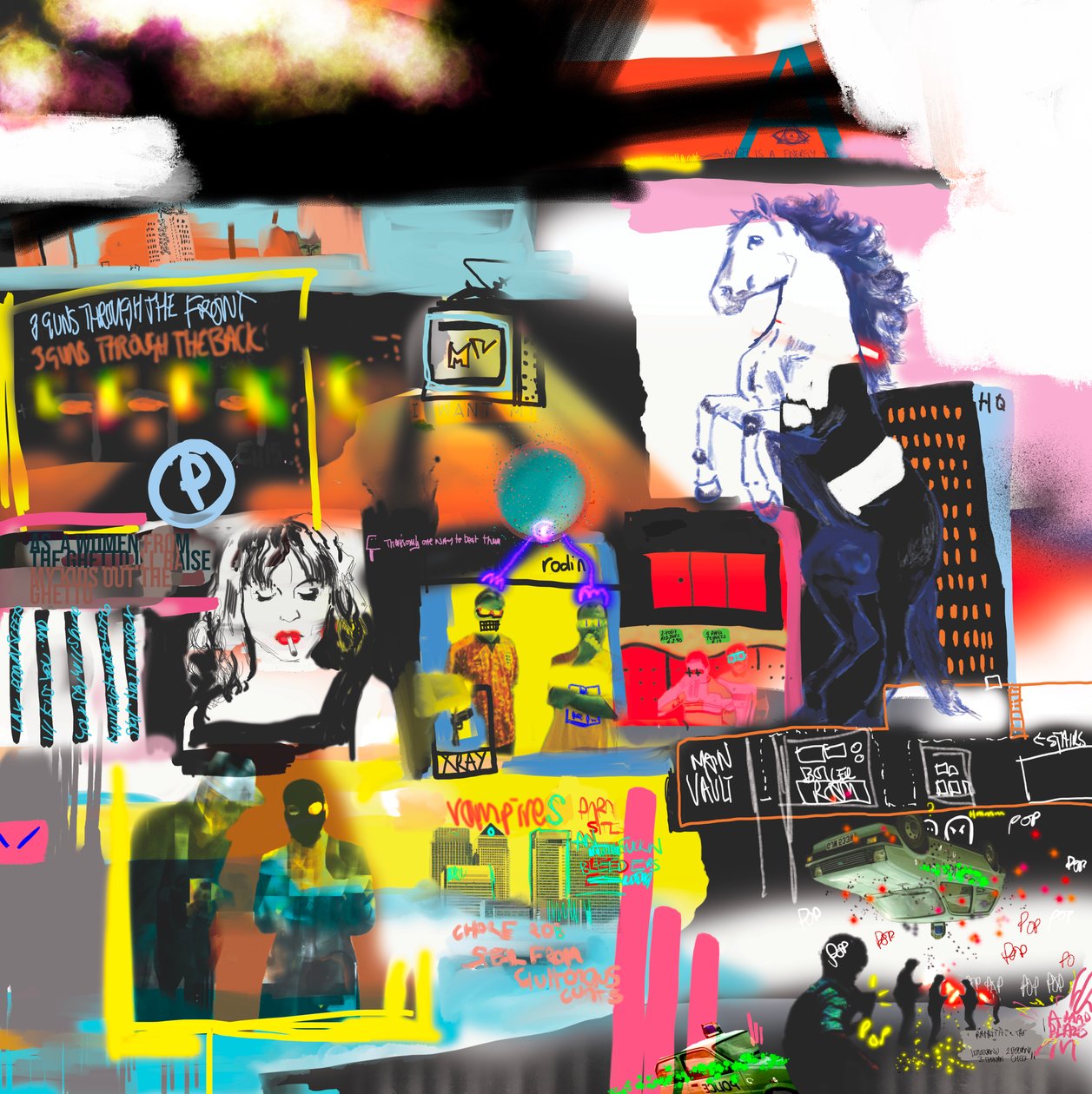 Stjæler brød, 2023 (digital kunst) af Paul Kempton