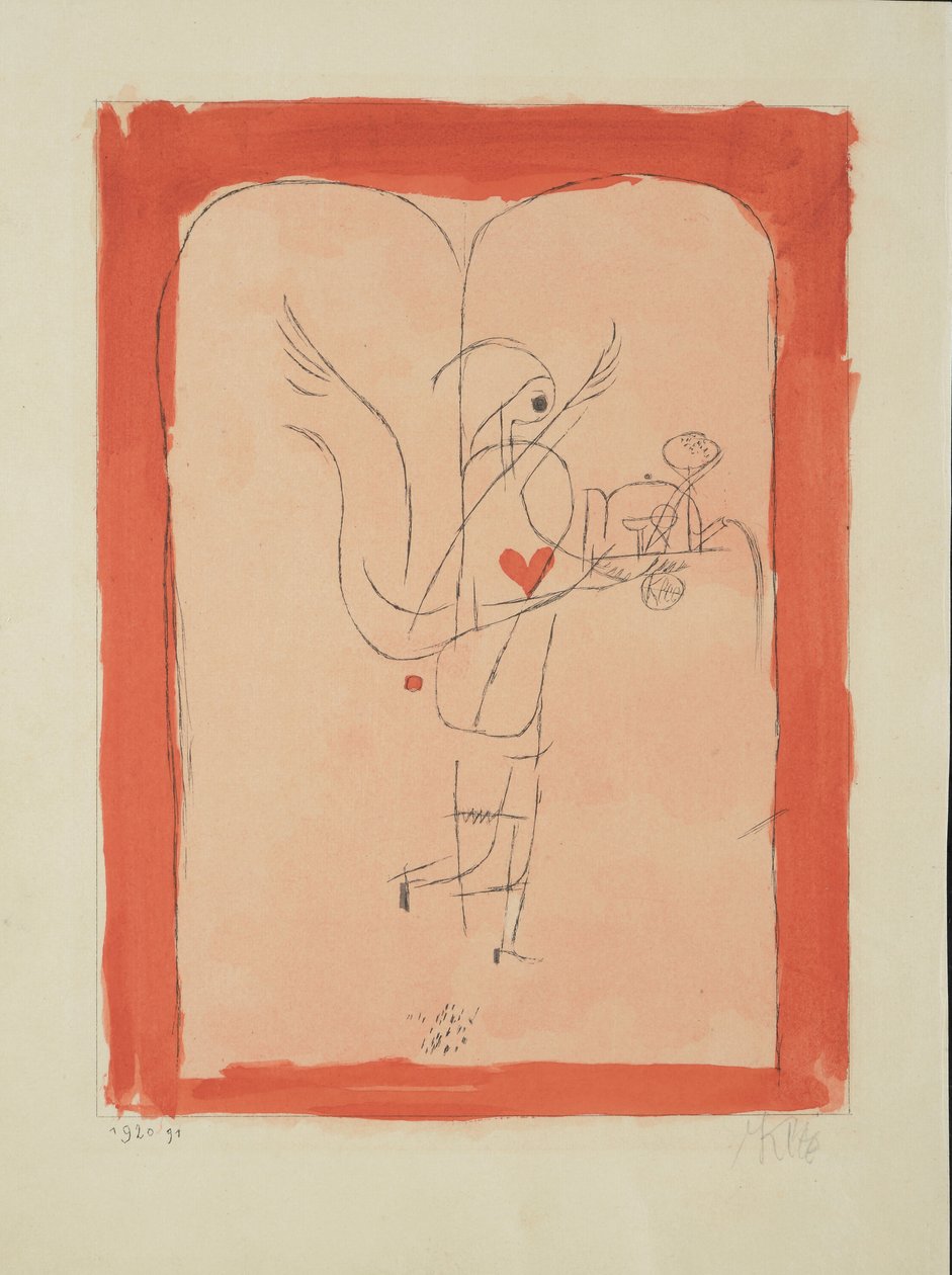 Et geni serverer en lille morgenmad, 1920. af Paul Klee