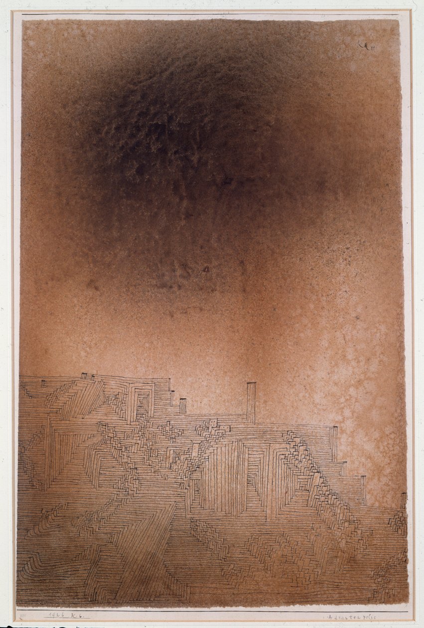 Adrasteapolis (blæk og akvarel, 20. århundrede) af Paul Klee