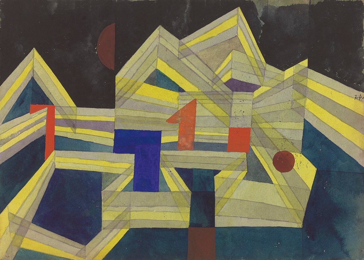 Arkitektur, transparent-strukturel, 1921. af Paul Klee