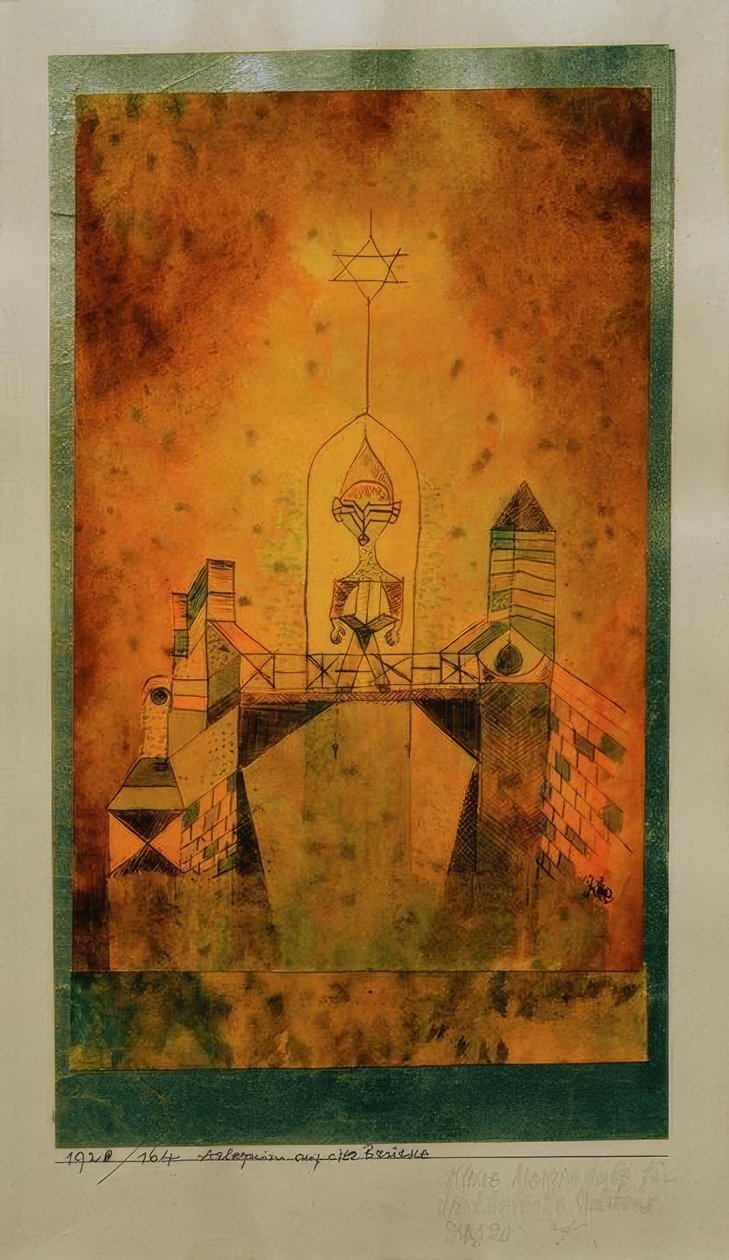 Arlekin på broen af Paul Klee
