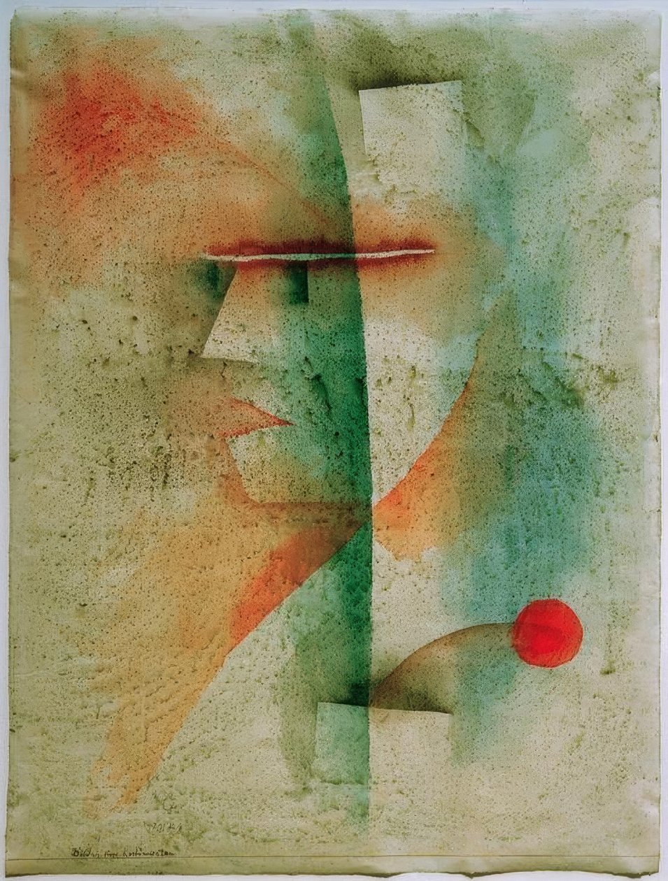 Portræt af en udklædt mand af Paul Klee