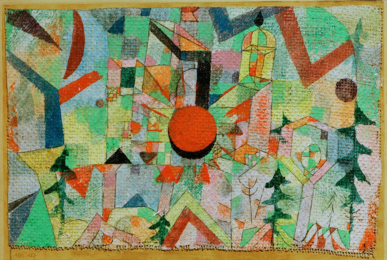 Slot med nedgående sol af Paul Klee