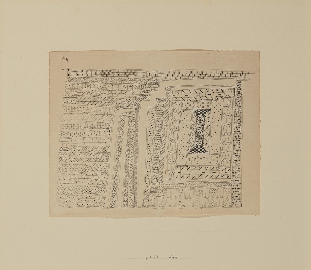 Tæppe Kelim, 1927. af Paul Klee