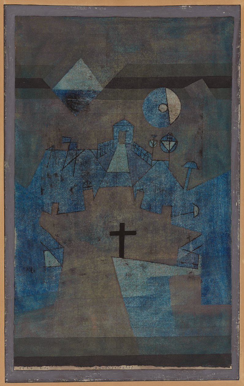 Kirkegård i klitterne; Dunenfriedhof af Paul Klee