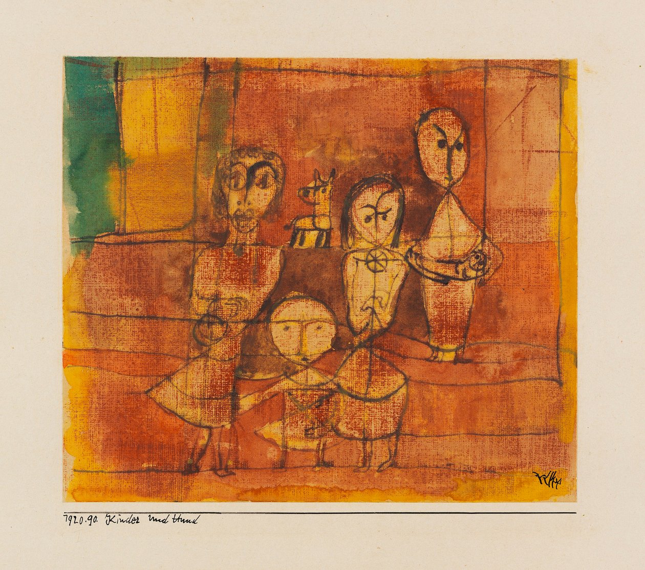 Børn og hund, 1920. af Paul Klee