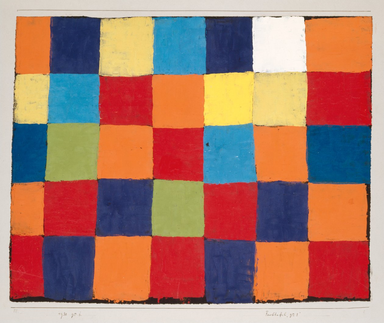 Farvebord Qu 1, 1930. af Paul Klee