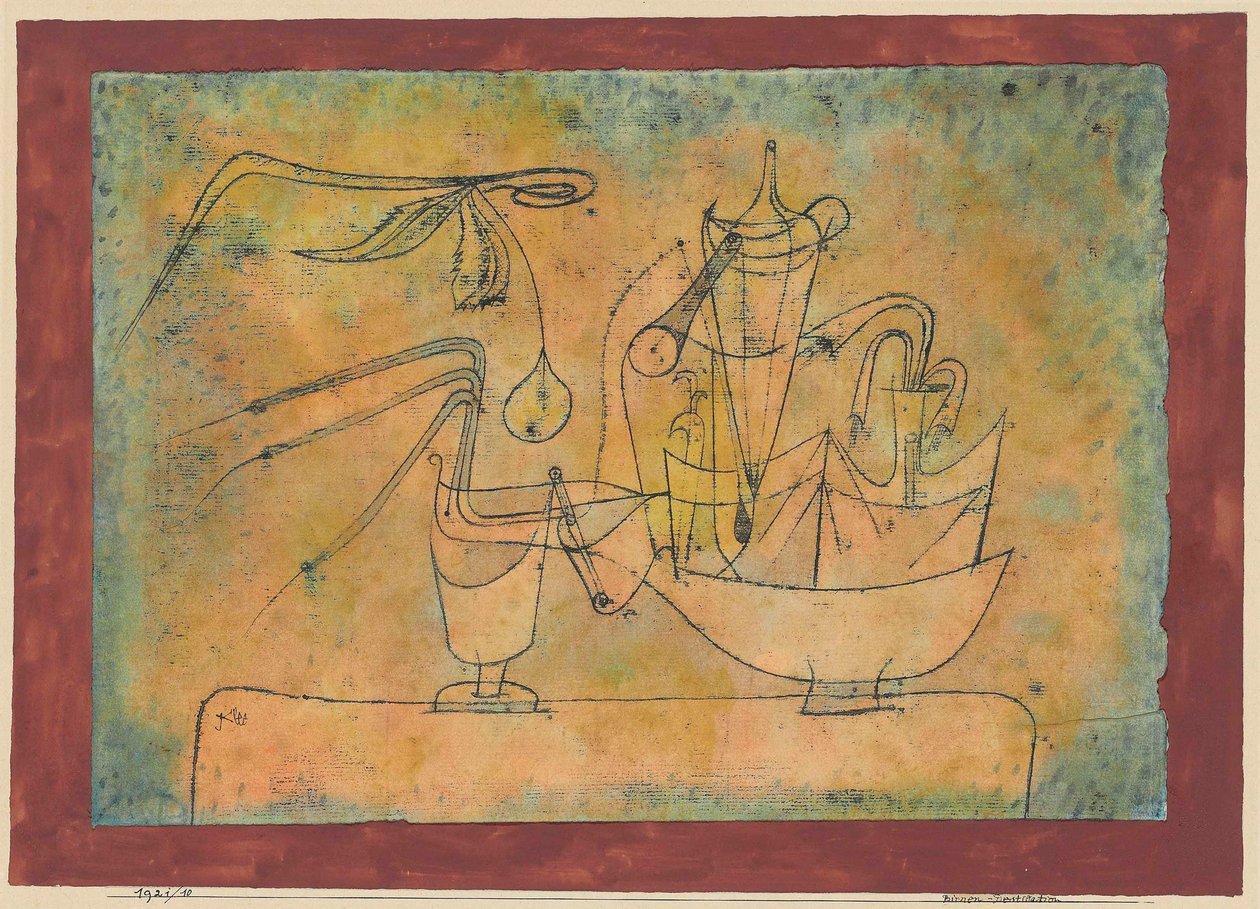 Destillation af pærer, 1921. af Paul Klee