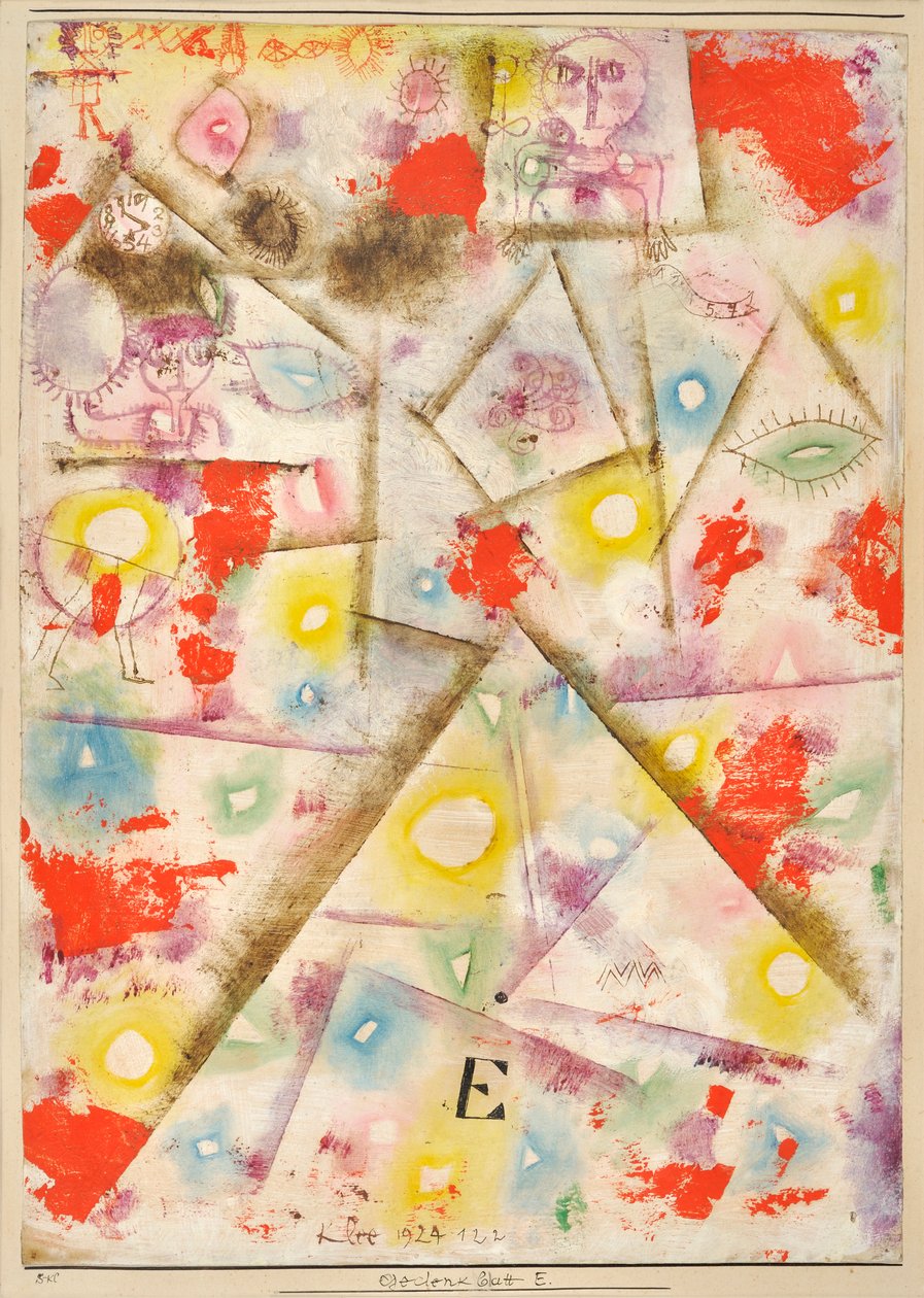 Erindringsblad E Gedenkblatt E, 1924. af Paul Klee