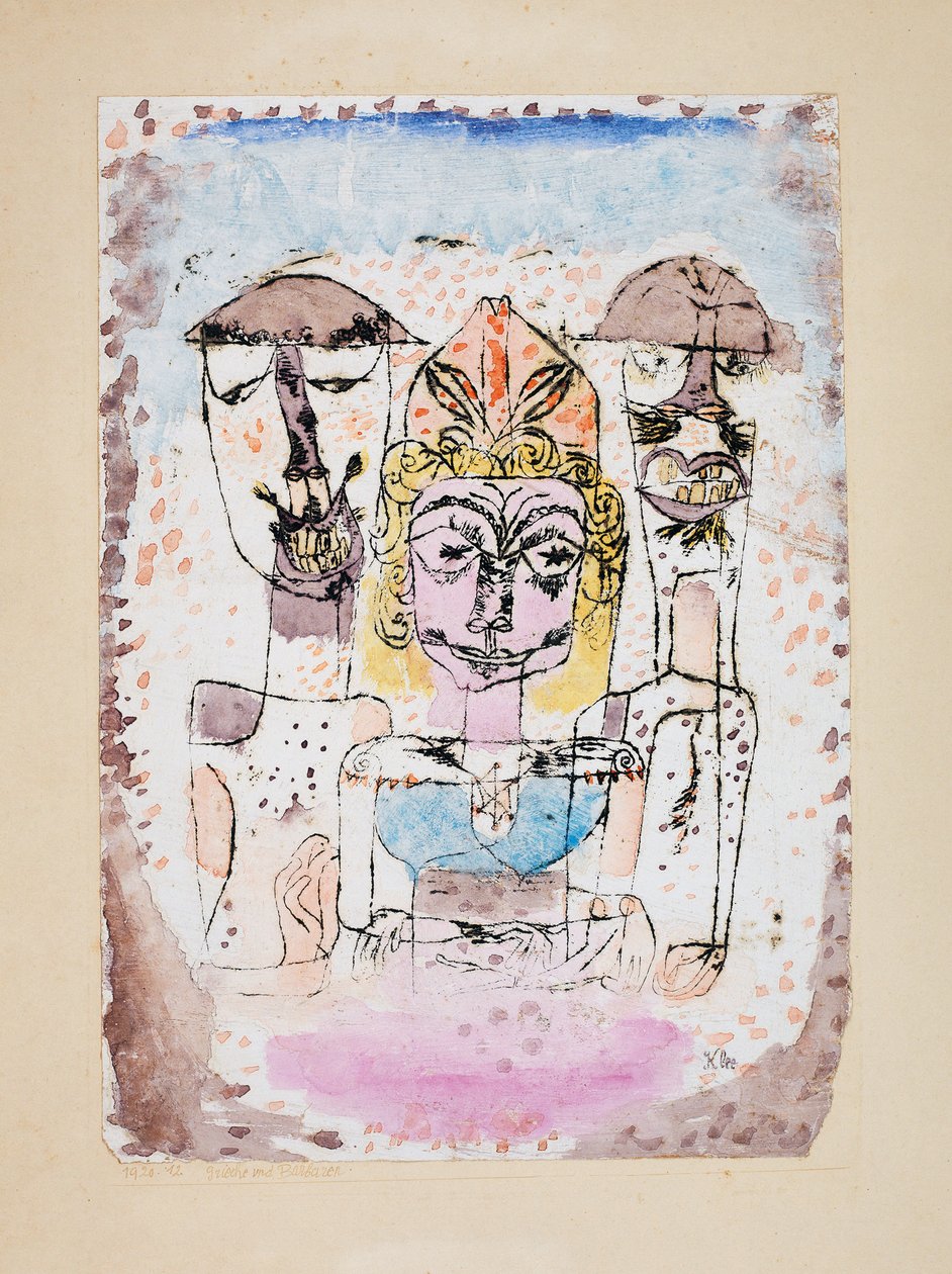Græske og barbarer, 1920. af Paul Klee