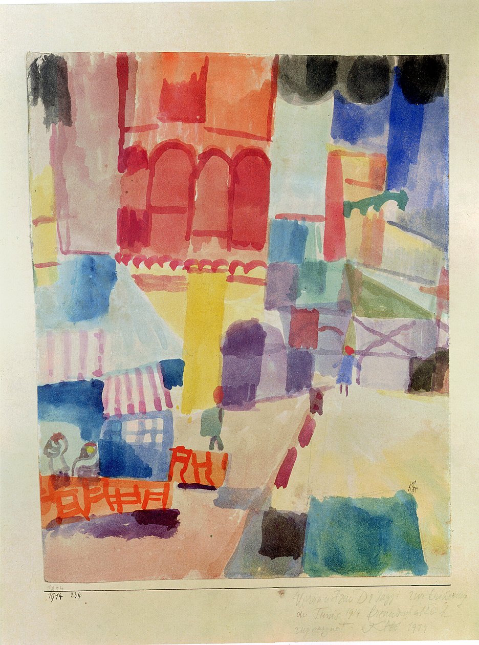 Foran en moské i Tunis af Paul Klee
