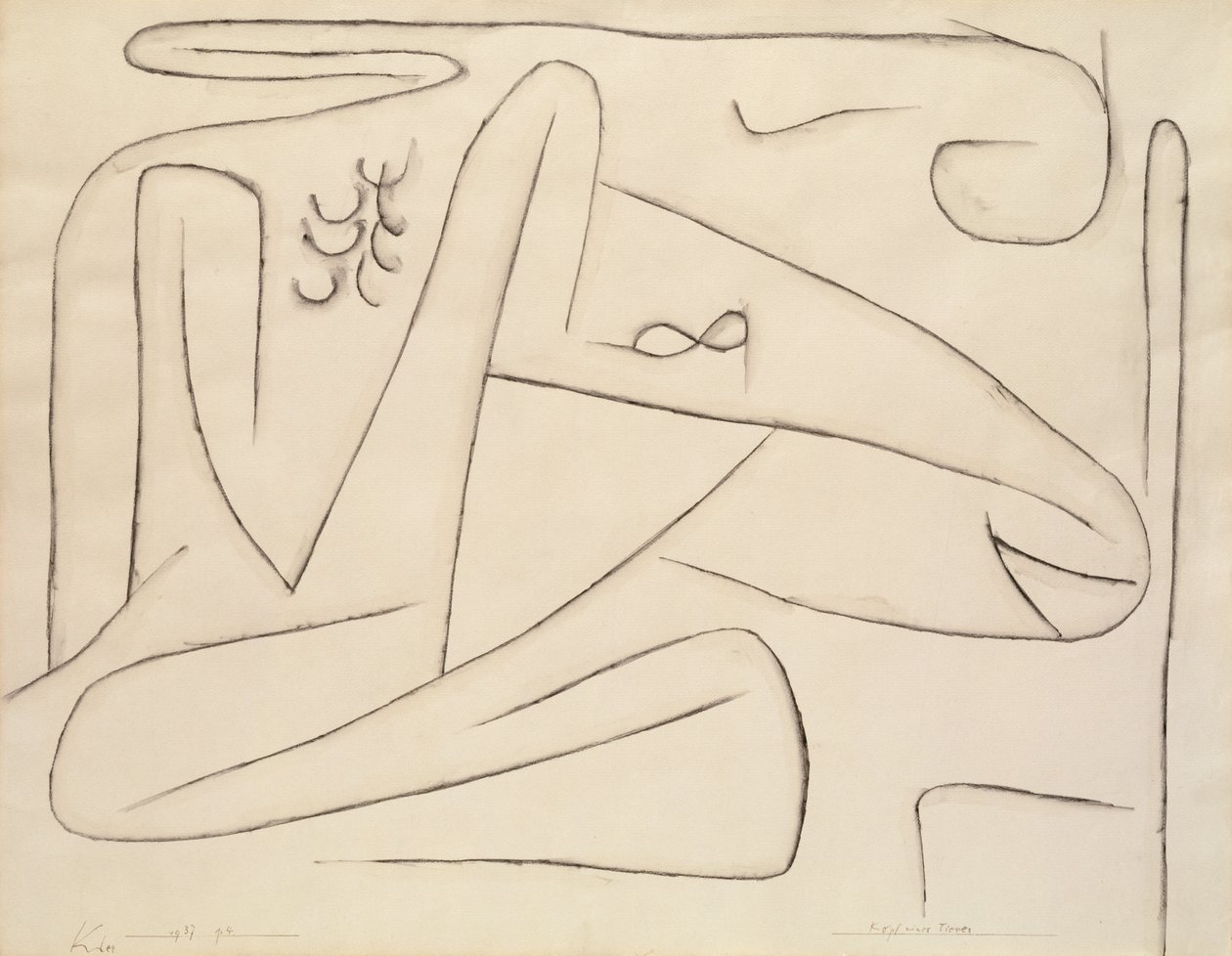Hovedet af et dyr af Paul Klee