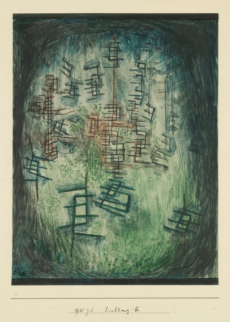 Glade E Clearing E, 1930. af Paul Klee