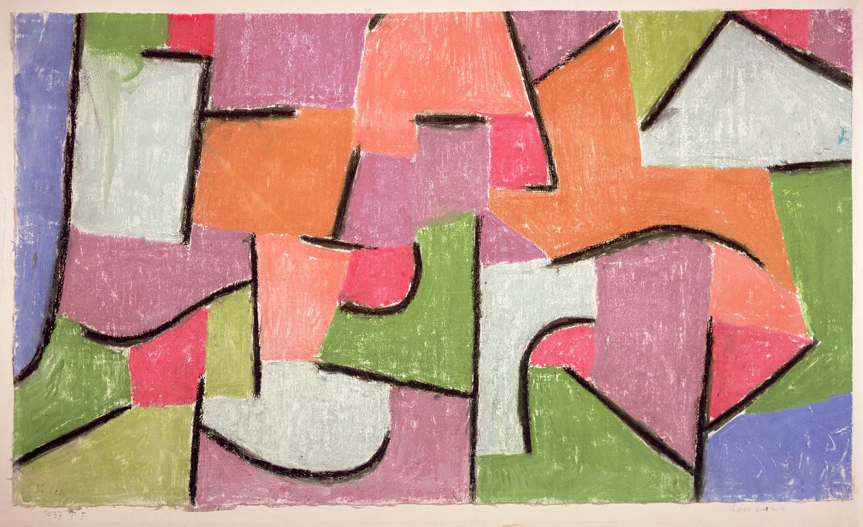 Overland (Uberland) 1937 (pastel på linned) af Paul Klee