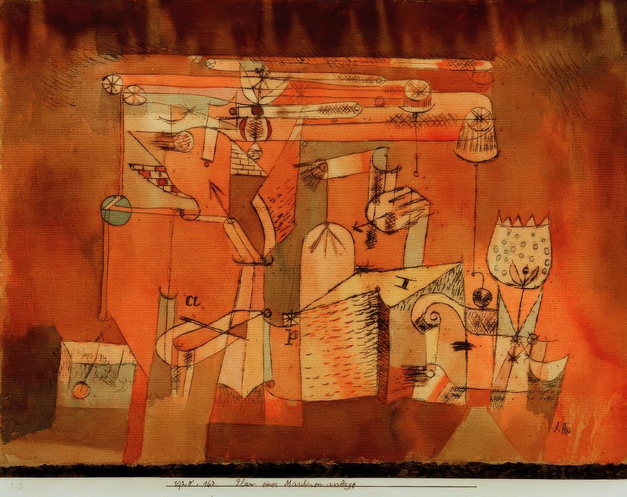 Plan over et maskinanlæg af Paul Klee