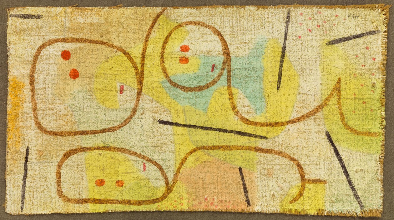 Tilbagelænet, c. 1937 (olie på jute) af Paul Klee