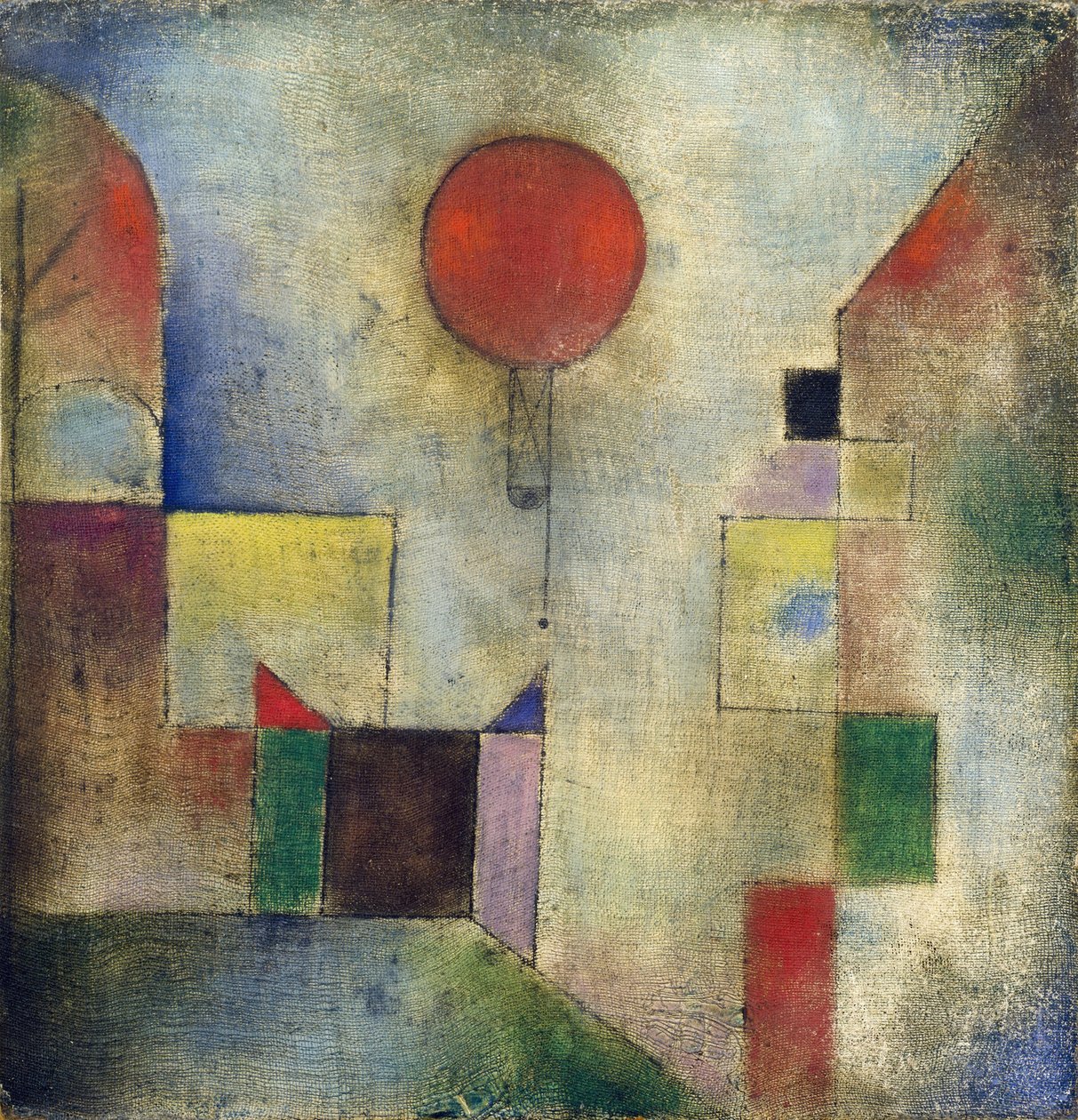 Rød ballon, 1922. af Paul Klee
