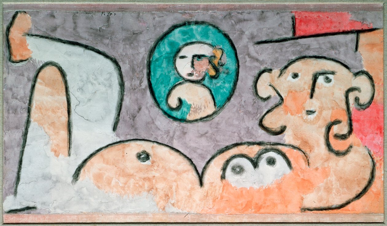 Refleksioner over efterkommerne - Akvarel af Paul Klee