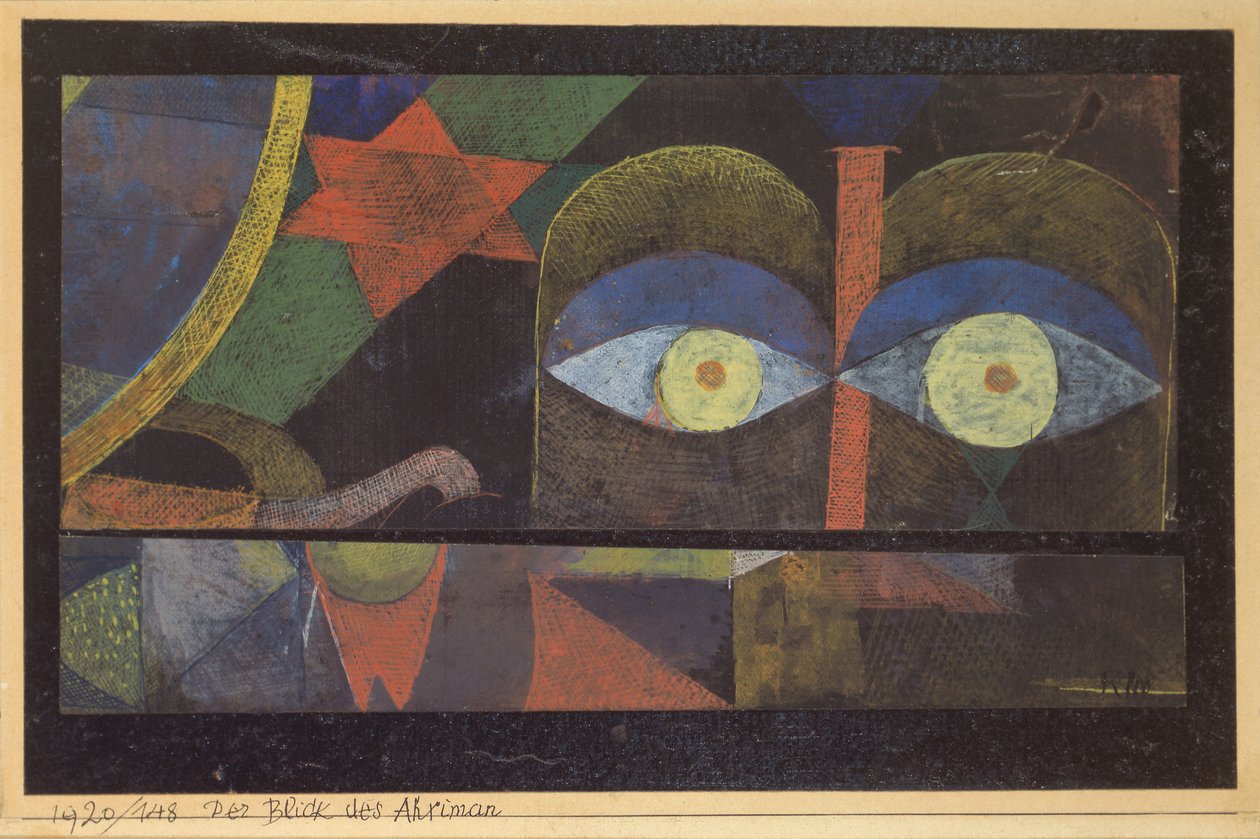 Ahrimans blik, 1920. af Paul Klee