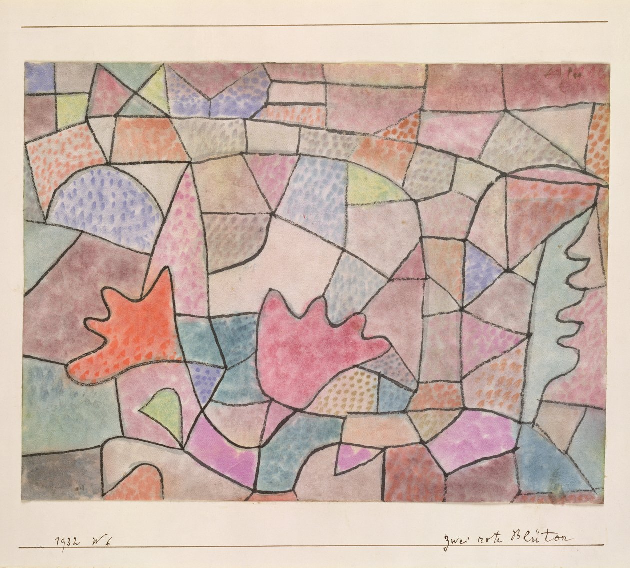 To røde blomster af Paul Klee
