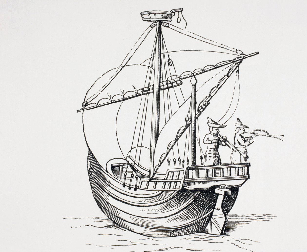 Et sejlskib fra det 15. århundrede. af Paul Lacroix