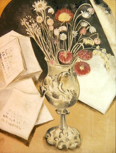 Buket blomster (olie på lærred) af Paul Nash