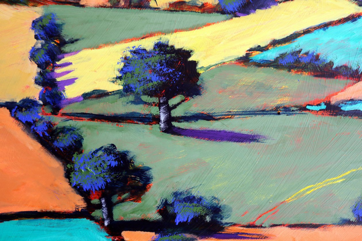 Burcome close up 2 (akryl om bord) af Paul Powis