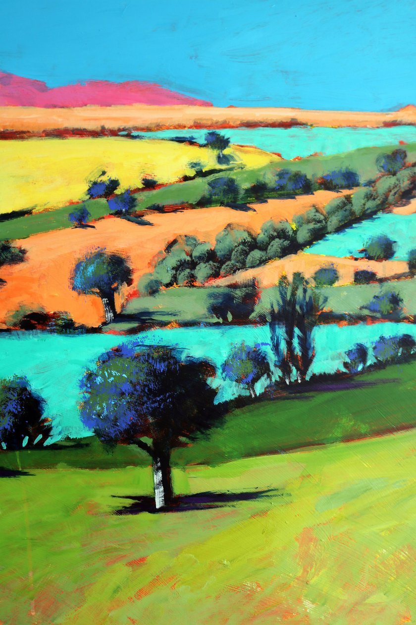 Coombe close up 3 (akryl om bord) af Paul Powis