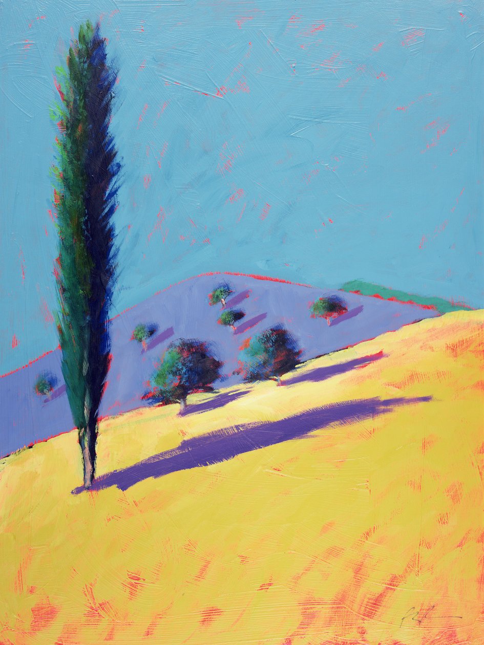 Golden Valley (akryl på kort) af Paul Powis