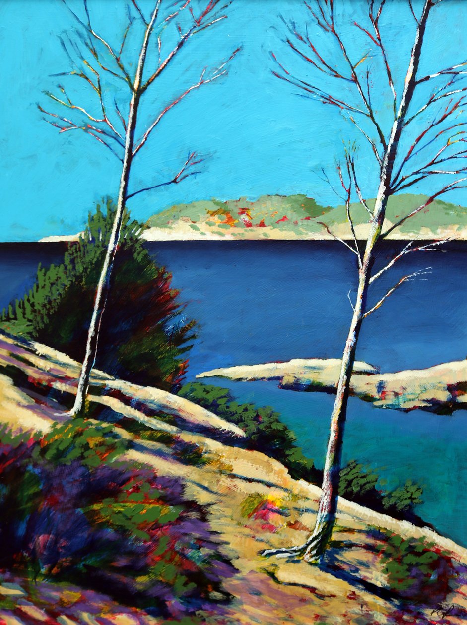 Peguera (akryl om bord) af Paul Powis