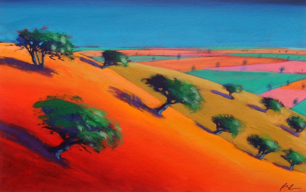 Ragged Stone Hill (akryl på lærred) af Paul Powis