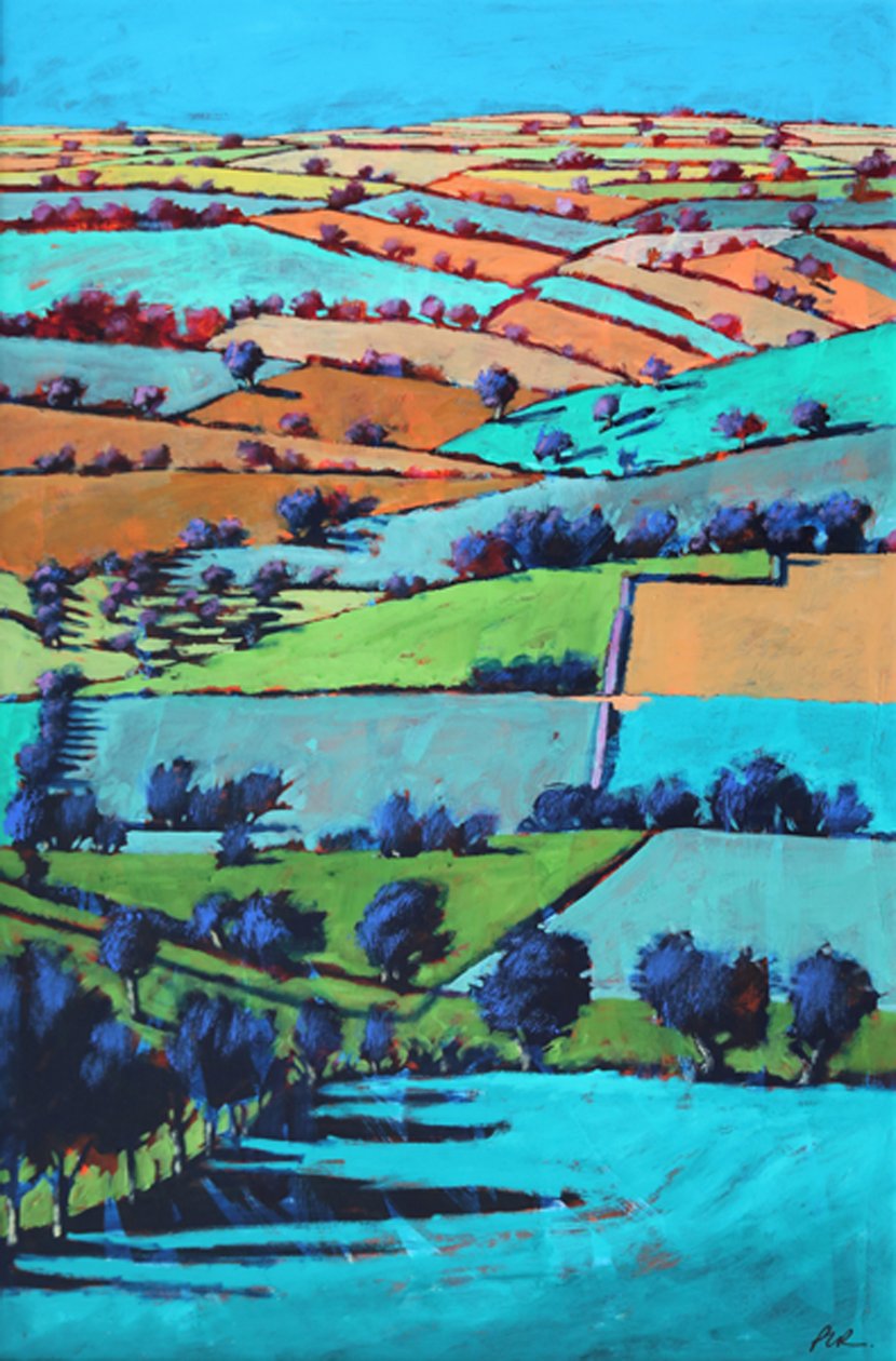 Rodge Hill (akryl om bord) af Paul Powis