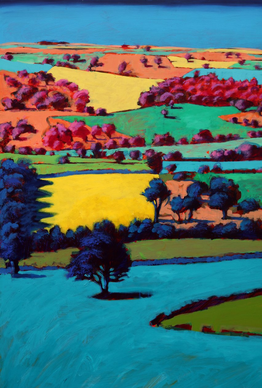 Teme Valley III (akryl om bord) af Paul Powis