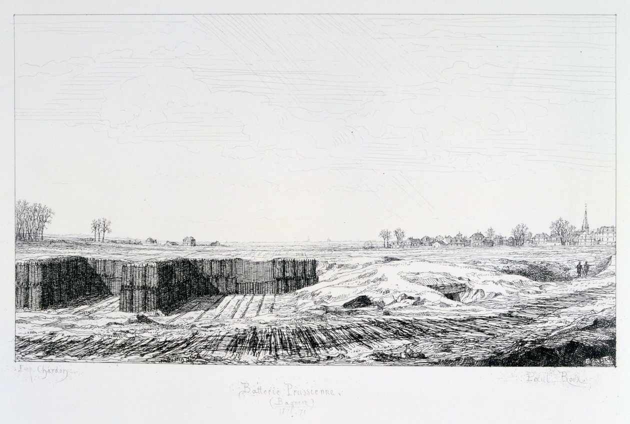 Preussisk batteri, belejring af Paris, 1870-1871 af Paul Roux
