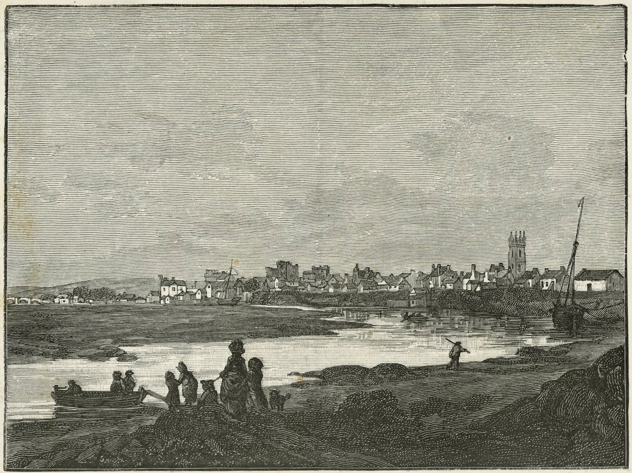 Cardiff fra syd (kobberstik) af Paul Sandby