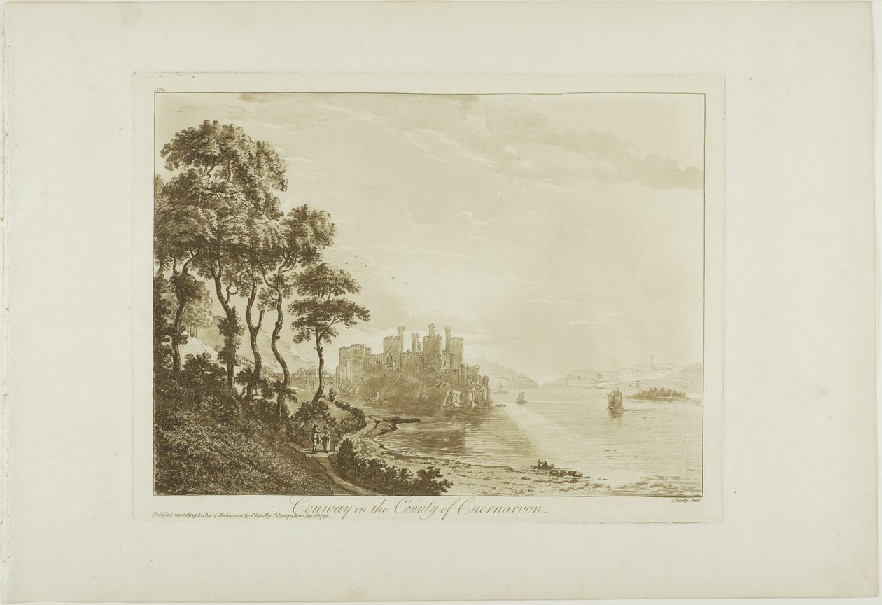Conway i grevskabet Caernarvon af Paul Sandby