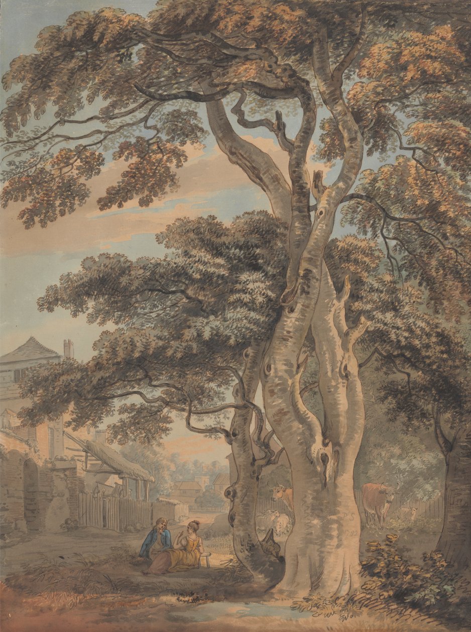 Par i en gård af Paul Sandby