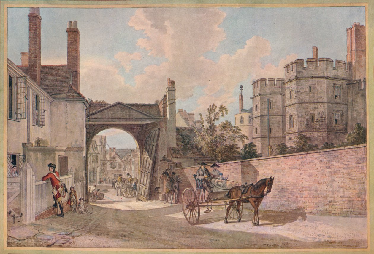 Queen Elizabeths Gateway, Windsor Castle, c1780 af Paul Sandby