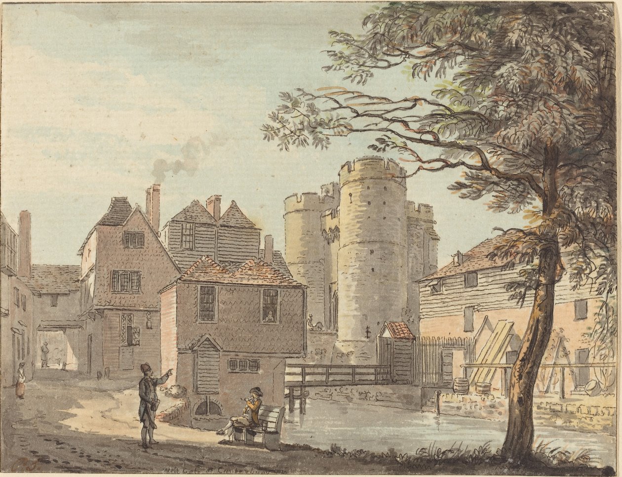 West Gate ved Canterbury af Paul Sandby