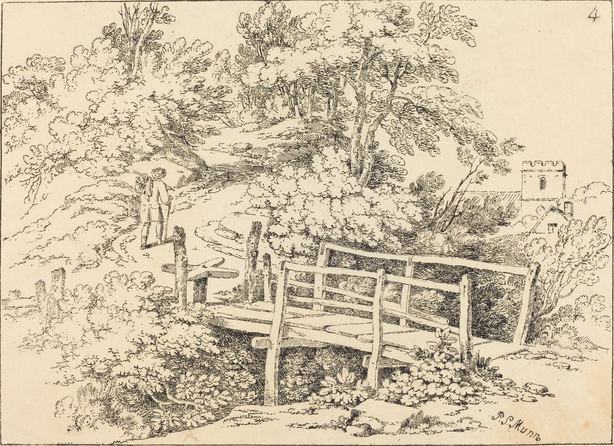 Country Footbridge (Den rejsende) af Paul Sandby Munn