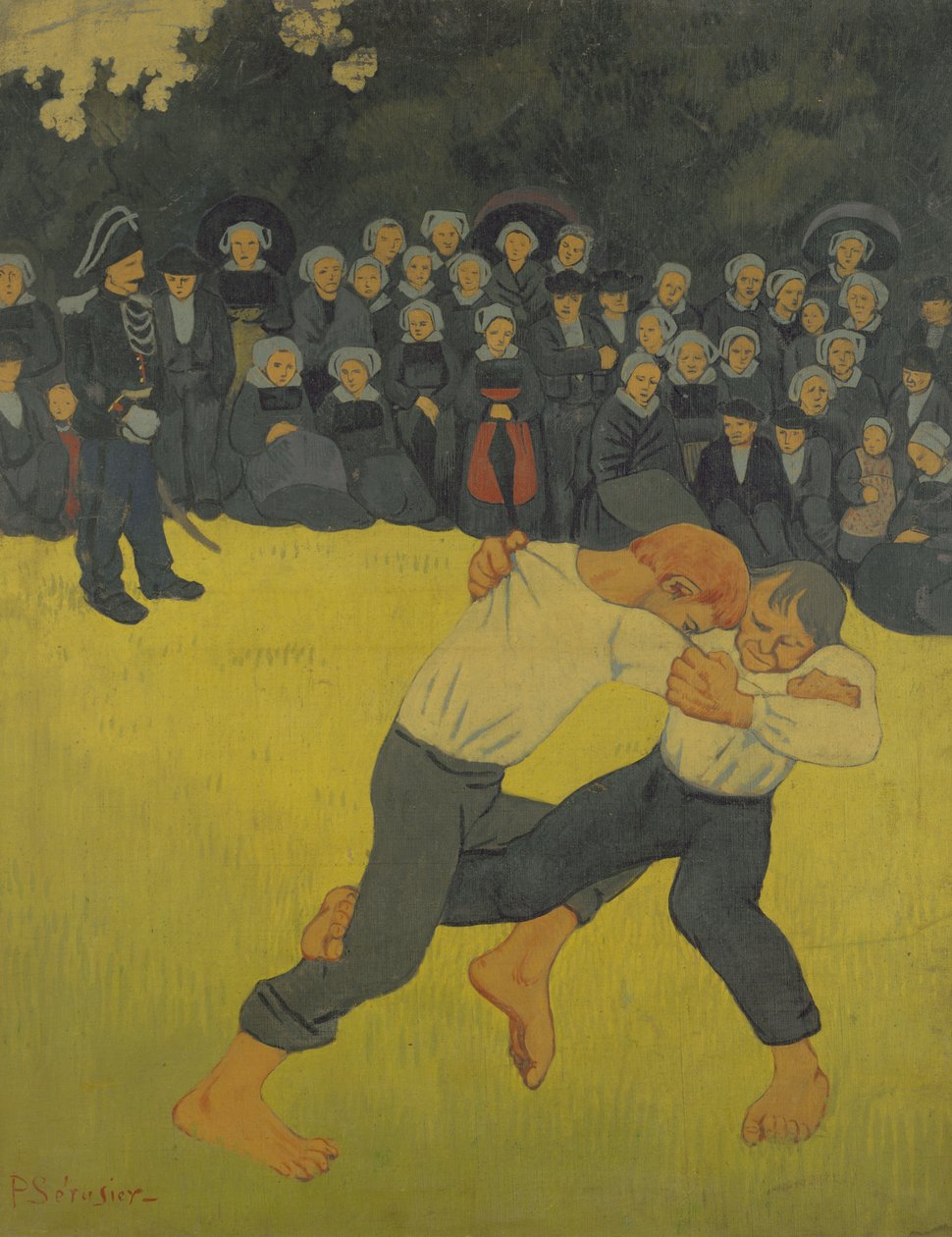 The Wrestling Bretons, ca. 1893 (olie på lærred) af Paul Sérusier