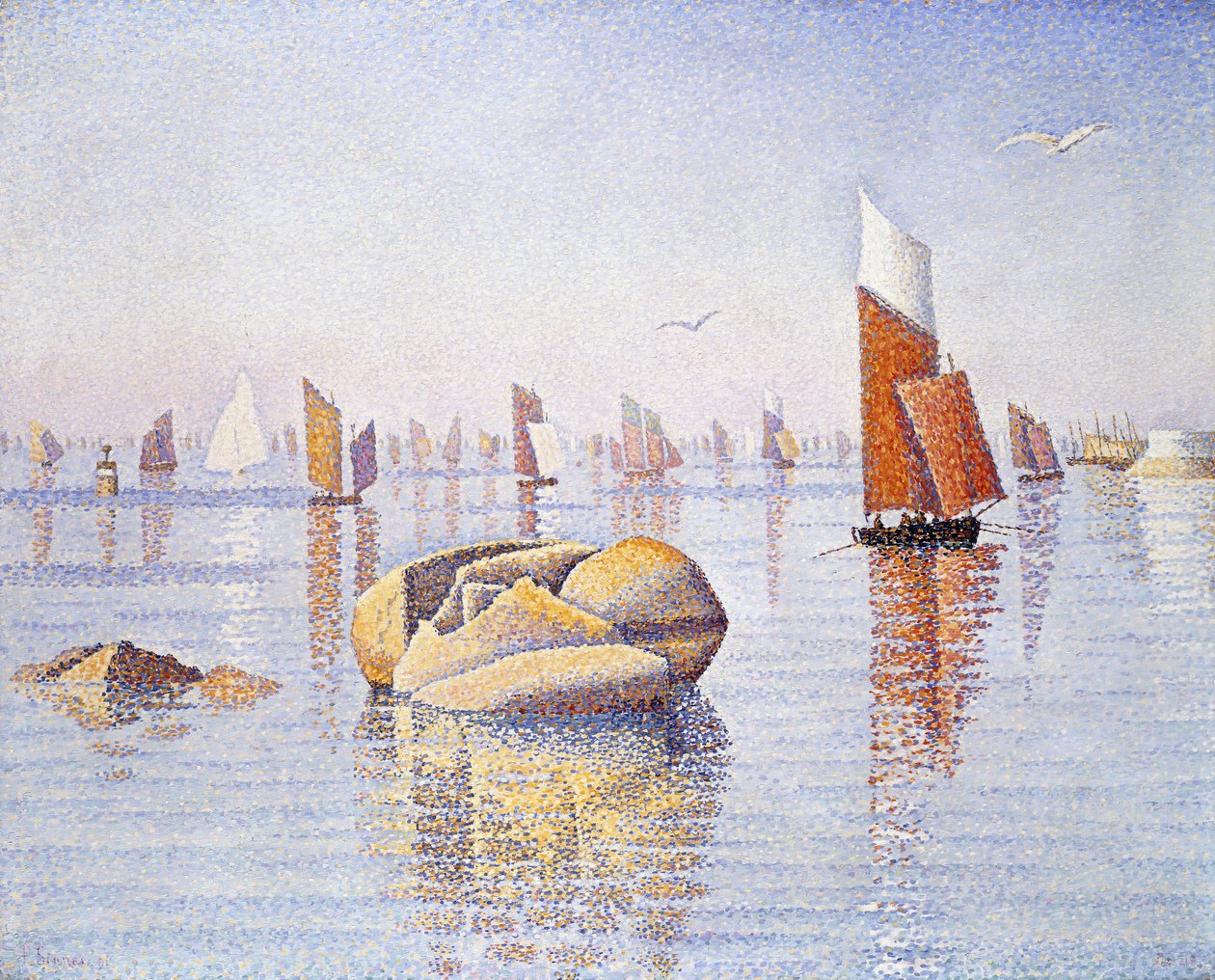 Concarneau, Stille morgen, 1891 af Paul Signac
