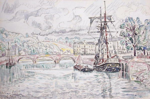 Hennebont af Paul Signac