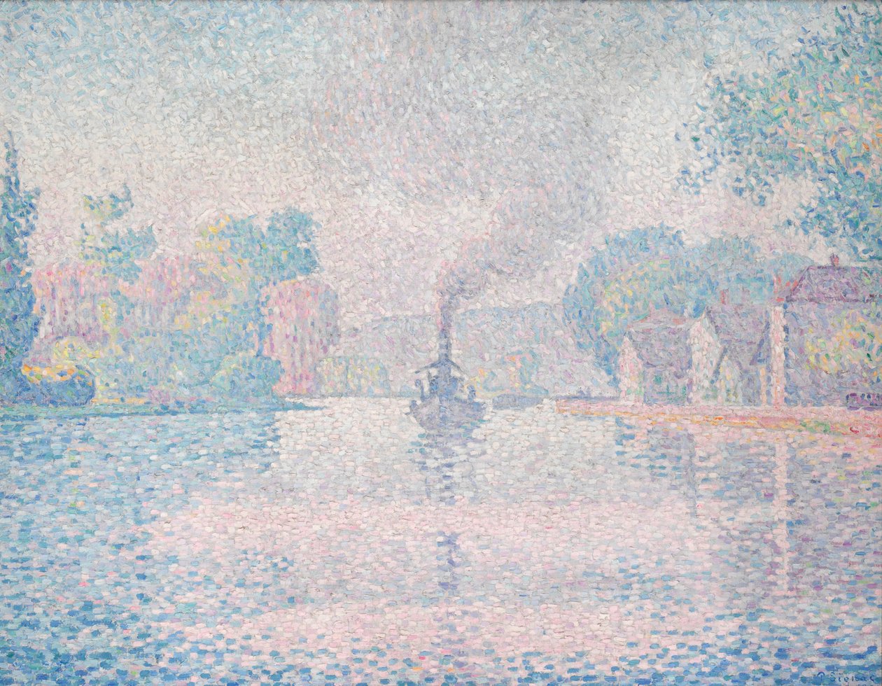 LHirondelle Dampskib Seine nær Samois af Paul Signac