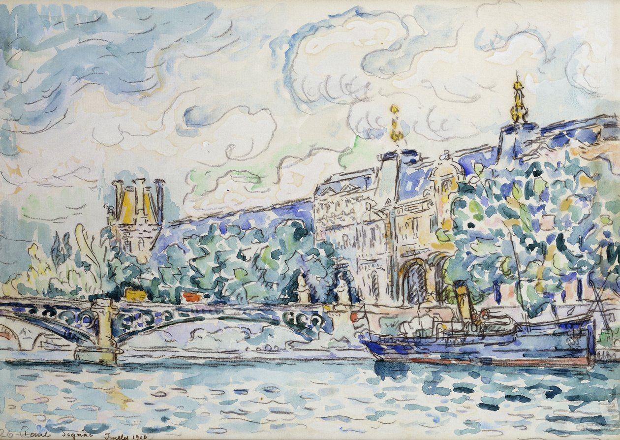 Louvre-paladset, 1910 af Paul Signac