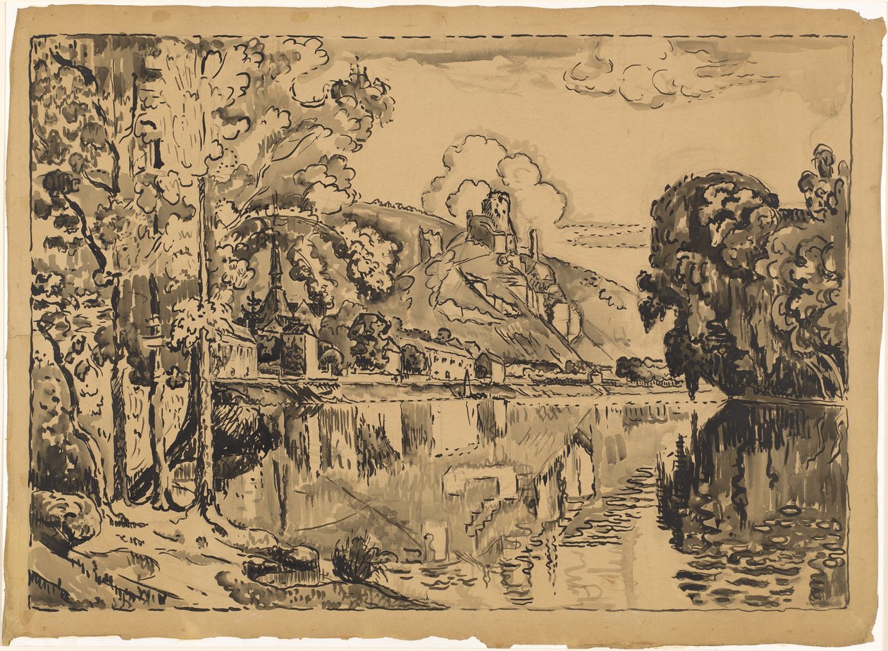 Les Andelys på en sommermorgen af Paul Signac