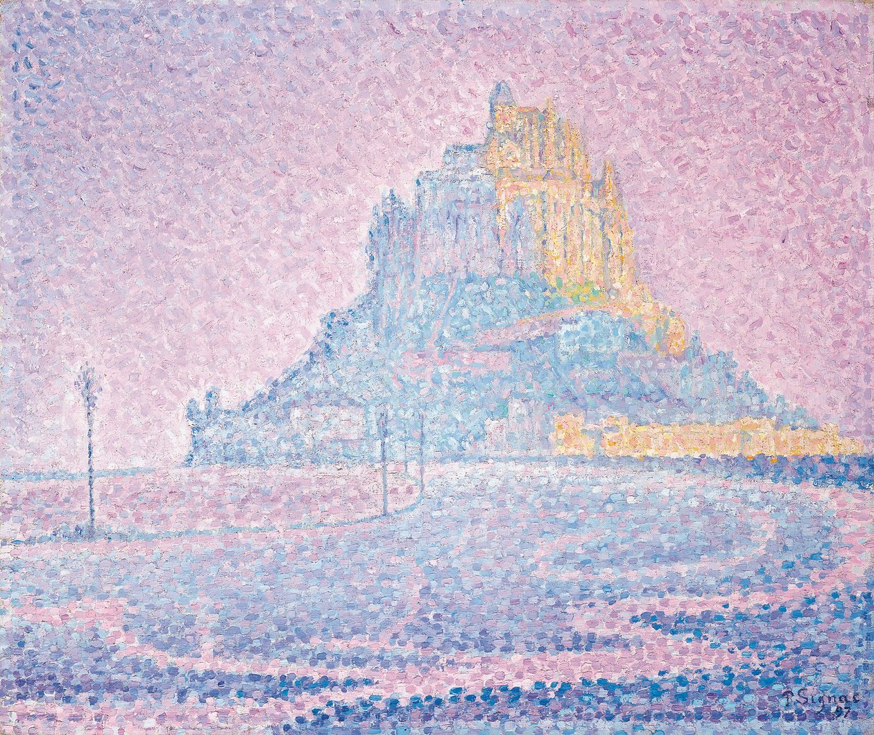 Mont Saint-Michel, Tåge og sol, 1897 af Paul Signac
