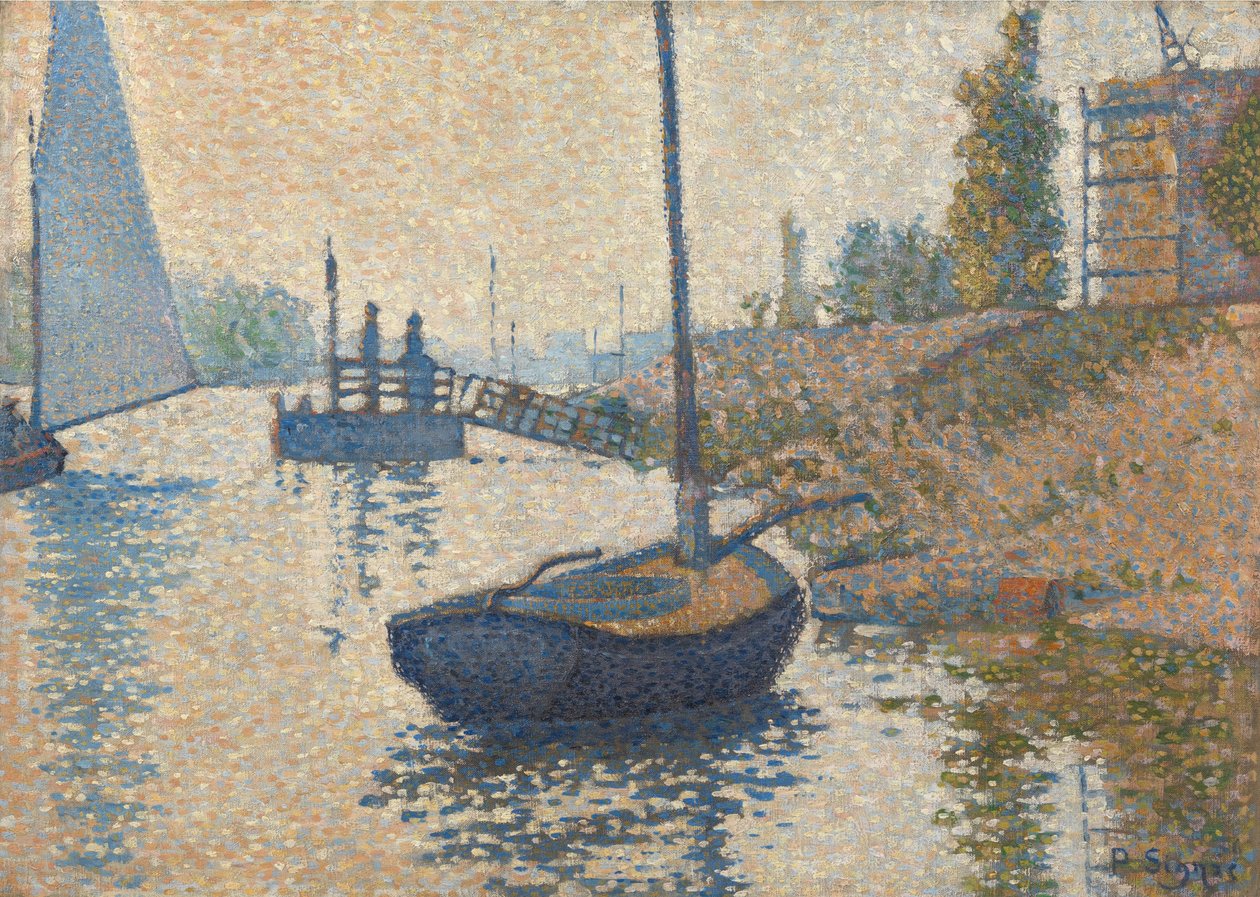Ponton of Félicité ved Asnières af Paul Signac