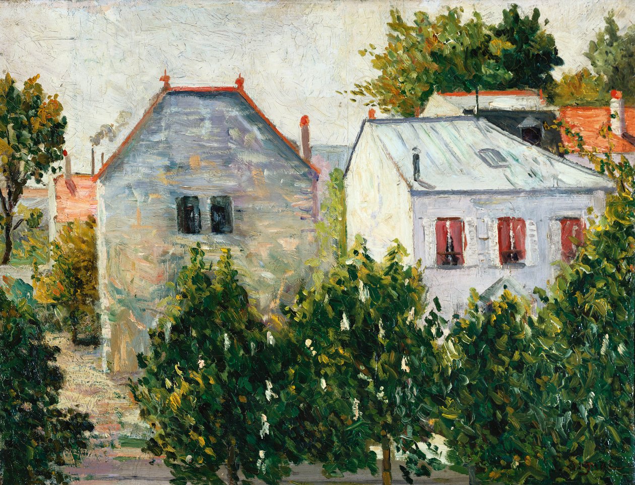 Forstadshave i Asnieres, 1883 af Paul Signac